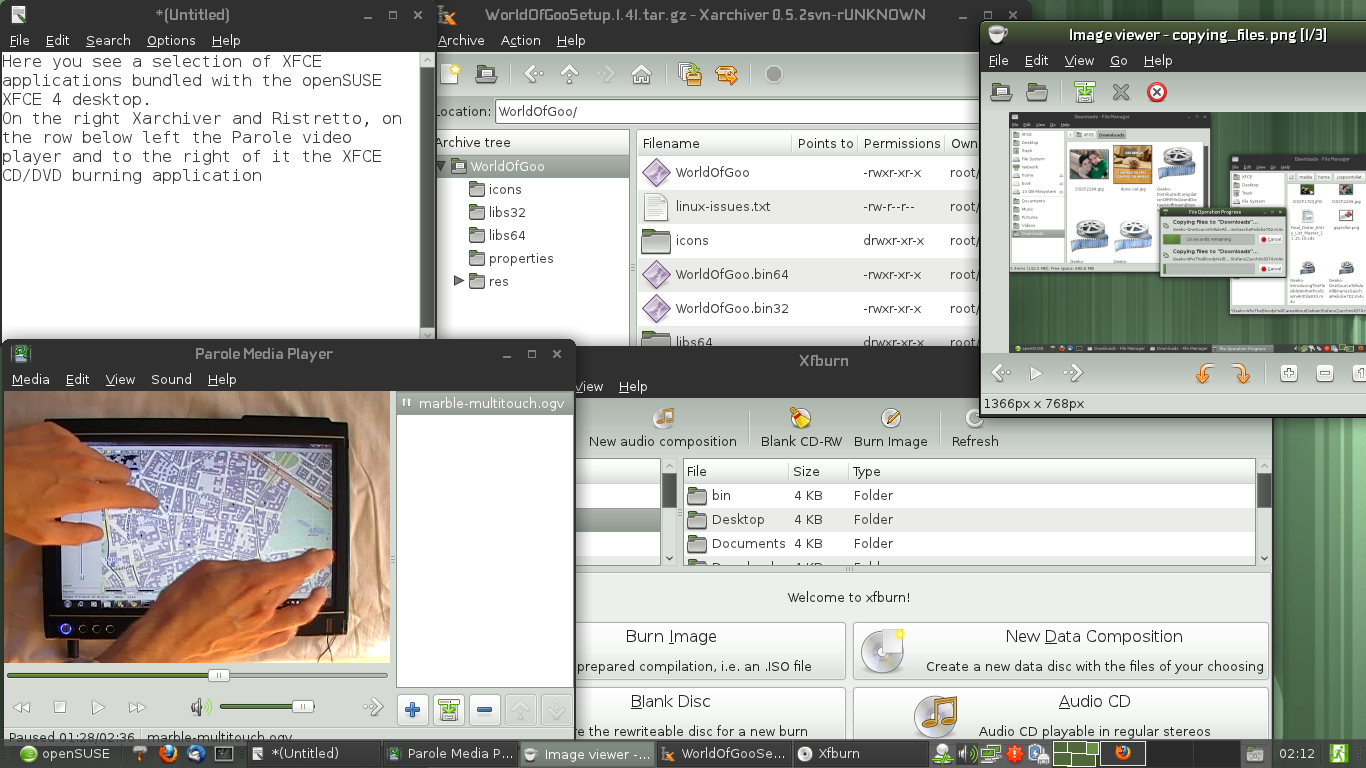 XFCE 4.8 中的一些应用程序