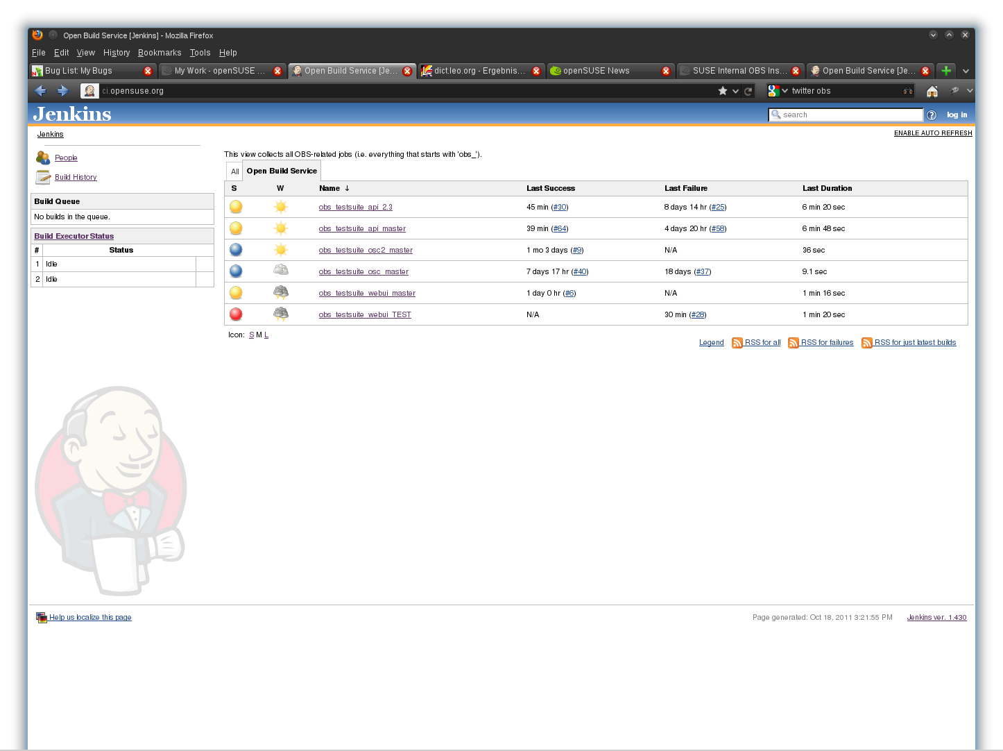 CI.opensuse.org 的首页